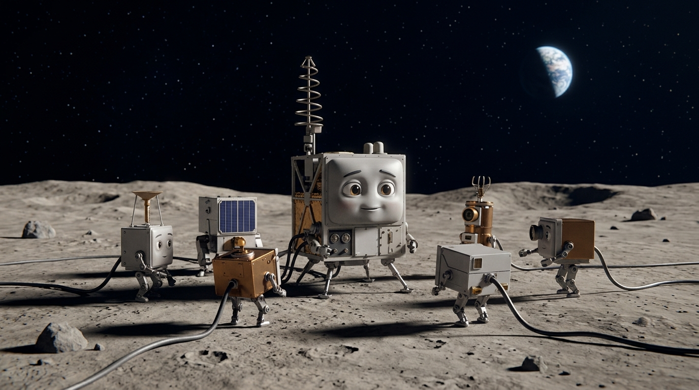 Cartoon Apollo Lunar Surface Experiments Package character