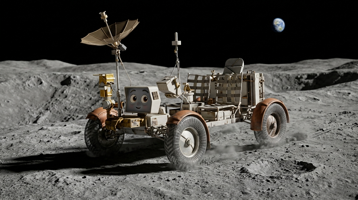 Cartoon Apollo Lunar Roving Vehicle character